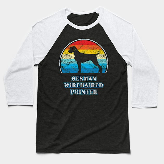 German Wirehaired Pointer Vintage Design Dog Baseball T-Shirt by millersye